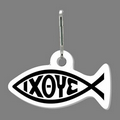 Zippy Clip - Religious Fish Symbol Decorated Tag W/ Clip Tab